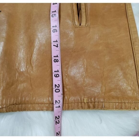 Vintage 70's Mens Butter Soft Tan Leather Blazer M - Picture 13 of 16